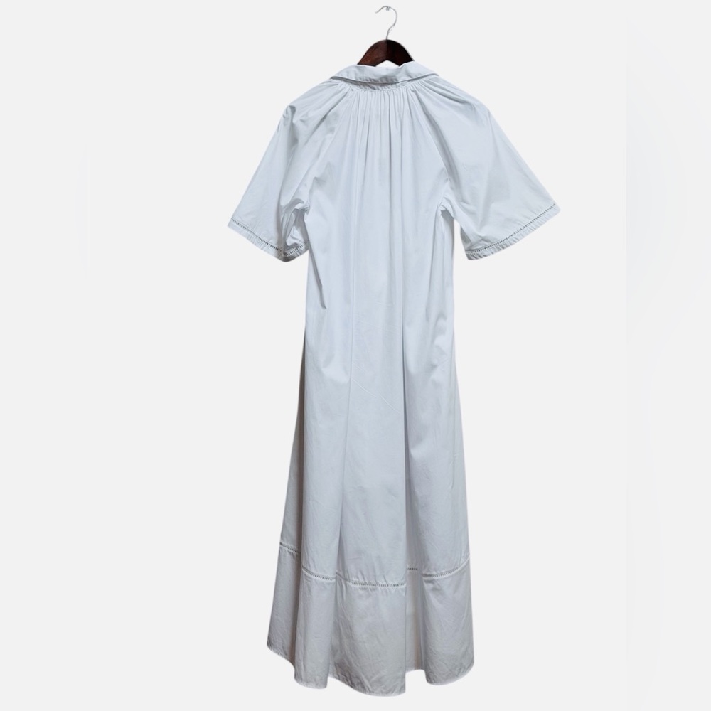 Madewell Poplin Splitneck Midi Shirtdress Size S - Picture 4 of 13